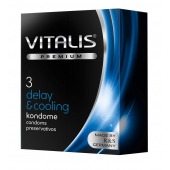 Презервативы VITALIS PREMIUM delay   cooling с охлаждающим эффектом - 3 шт. - Vitalis - купить с доставкой в Тюмени
