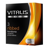 Ребристые презервативы VITALIS PREMIUM ribbed - 3 шт. - Vitalis - купить с доставкой в Тюмени