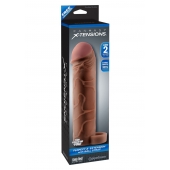 Коричневая насадка с кольцом Perfect 2 Extension with Ball Strap - 19 см. - Pipedream - в Тюмени купить с доставкой
