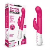 Розовый массажер для G-точки Slim Shaft thrusting G-spot Rabbit - 23 см. - Rabbit Essentials