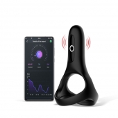 Черное виброкольцо Magic Motion Rise с подхватом мошонки - Magic Motion - в Тюмени купить с доставкой