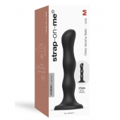 Черная насадка Strap-On-Me Dildo Geisha Balls size M - Strap-on-me - купить с доставкой в Тюмени