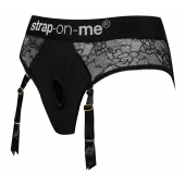 Черные трусики для насадок Diva Lingerie Harness - size L - Strap-on-me - купить с доставкой в Тюмени