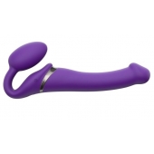 Фиолетовый безремневой вибрострапон Vibrating Bendable Strap-On - size L - Strap-on-me - купить с доставкой в Тюмени