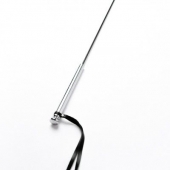 Черный кожаный стек с гладкой ручкой - 55 см. - Crazy Handmade - купить с доставкой в Тюмени