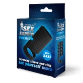 Черная открытая насадка на пенис с кольцом для мошонки XXXL-size - 9,9 см. - Sex Expert - в Тюмени купить с доставкой