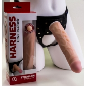 Насадка-фаллос в комплекте с трусиками Harness - 21,6 см. - LOVETOY (А-Полимер) - купить с доставкой в Тюмени