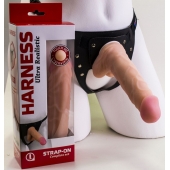 Страпон Harness из двух предметов: регулируемые трусики и насадка-фаллос - 17,5 см. - LOVETOY (А-Полимер) - купить с доставкой в Тюмени