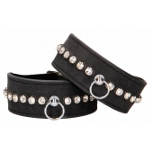 Черные поножи Diamond Studded Ankle Cuffs - Shots Media BV - купить с доставкой в Тюмени