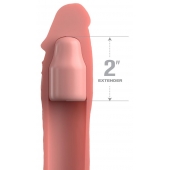 Телесная насадка-удлинитель 2 Inch Silicone X-tension with Strap - 20,3 см. - Pipedream - в Тюмени купить с доставкой