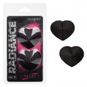 Черные пэстисы в форме сердечек Heart Pasties - California Exotic Novelties - купить с доставкой в Тюмени