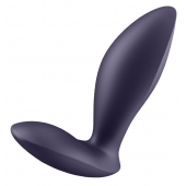 Фиолетовый анальный вибростимулятор Power Plug - Satisfyer - в Тюмени купить с доставкой
