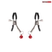 Серебристые зажимы на соски с шариками - Notabu - купить с доставкой в Тюмени