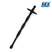 Черный силиконовый уретральный стимулятор - 15 см. - Sex Expert - купить с доставкой в Тюмени