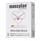 Ультрапрочные презервативы Masculan Ultra Safe Black - 3 шт. - Masculan - купить с доставкой в Тюмени