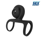 Черная вибронасадка на пенис Sex Expert - Sex Expert - в Тюмени купить с доставкой