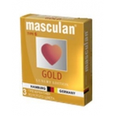 Презервативы Masculan Ultra Gold с золотым напылением и ароматом ванили - 3 шт. - Masculan - купить с доставкой в Тюмени