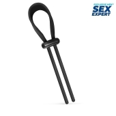 Черный ремень-лассо для усиления эрекции - Sex Expert - в Тюмени купить с доставкой