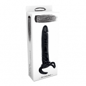 Чёрная насадка-фаллос для двойного проникновения INFLATABLE DILDO SLIM DONG  - 13,5 см. - Toyz4lovers - в Тюмени купить с доставкой