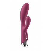Малиновый вибратор-кролик Spinning Rabbit 1 с ротацией - 20 см. - Satisfyer купить в Тюмени с доставкой в Orgasmix.ru Малиновый вибратор-кролик Spinning Rabbit 1 с ротацией - 20 см. - Satisfyer