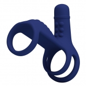 Синяя вибронасадка на пенис Vibrating Penis Sling - Baile - в Тюмени купить с доставкой