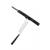 Черный кожаный ошейник-воротник с поводком - Pecado - купить с доставкой в Тюмени