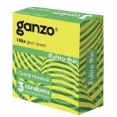 Ультратонкие презервативы Ganzo Ultra thin - 3 шт. - Ganzo - купить с доставкой в Тюмени