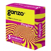 Презервативы с анестетиком для продления удовольствия Ganzo Long Love - 3 шт. - Ganzo - купить с доставкой в Тюмени