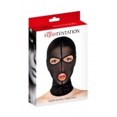 Черная сетчатая маска на голову с отверстиями для глаз и рта - Fetish Tentation - купить с доставкой в Тюмени