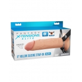 Полый страпон на ремнях 8’’ Hollow Silicone Strap-on - Pipedream - купить с доставкой в Тюмени