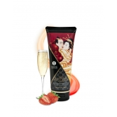Массажный крем для тела с ароматом клубники и шампанского Sparkling Strawberry Wine - 200 мл. - Shunga - купить с доставкой в Тюмени