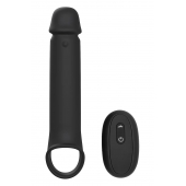 Черная насадка-удлинитель с вибрацией Vibrating Extender With Remote - Dream Toys - в Тюмени купить с доставкой