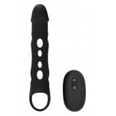 Черная насадка-удлинитель Vibrating Extender With Remote с вибрацией - Dream Toys - в Тюмени купить с доставкой