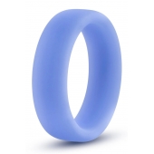 Голубое люминесцентное кольцо Silicone Glo Cock Ring - Blush Novelties - в Тюмени купить с доставкой