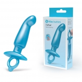 Голубая анальная пробка для массажа простаты Hither Silicone Prostate Plug - 14,3 см. - b-Vibe - в Тюмени купить с доставкой