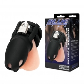 Черная клетка для пениса Silicone Small 2 in Cock Cage With Ball Divider - BlueLine - купить с доставкой в Тюмени