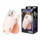 Белая клетка для пениса Silicone Small 2 in Cock Cage With Ball Divider - BlueLine - купить с доставкой в Тюмени