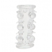 Прозрачная насадка на пенис с шипами и бугорками JELLY JOY LUST CLUSTER CLEAR - Dream Toys - в Тюмени купить с доставкой
