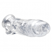 Прозрачная насадка для увеличения члена Realistic Clear Penis Enhancer and Ball Stretcher - 20,3 см. - XR Brands - в Тюмени купить с доставкой