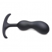 Черный массажер простаты с утяжелителями Premium Silicone Weighted Prostate Plug Medium - 16,3 см. - XR Brands - в Тюмени купить с доставкой