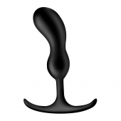 Черный массажер простаты с утяжелителями Premium Silicone Weighted Prostate Plug Medium - 16,3 см. - XR Brands - в Тюмени купить с доставкой