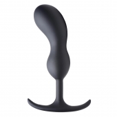 Черный массажер простаты с утяжелителями Premium Silicone Weighted Prostate Plug Large - 18,8 см. - XR Brands - в Тюмени купить с доставкой