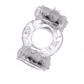 Прозрачное виброкольцо с двумя вибропульками - Toyfa Basic - в Тюмени купить с доставкой