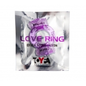 Фиолетовое виброкольцо с двумя вибропульками - Toyfa Basic - в Тюмени купить с доставкой