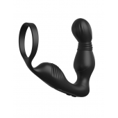 Черный вибростимулятор простаты с эрекционным кольцом Ass-Gasm Pro P-Spot Milker - Pipedream - в Тюмени купить с доставкой