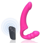 Розовый безремневой страпон Straples Strap-On Dildo - Erokay - купить с доставкой в Тюмени