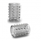 Прозрачная насадка с шипами и шишечками STAY HARD COCK SLEEVE 03 CLEAR - Blush Novelties - в Тюмени купить с доставкой