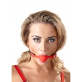 Силиконовый кляп-шар на чёрных ремешках Red Gag silicone - Orion - купить с доставкой в Тюмени