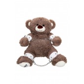 Бондажный набор: бурый мишка с белыми оковами и наручниками - Pecado - купить с доставкой в Тюмени