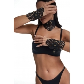 Фигурный набор для БДСМ-игр с узорами и золотистой фурнитурой - Crazy Handmade - купить с доставкой в Тюмени